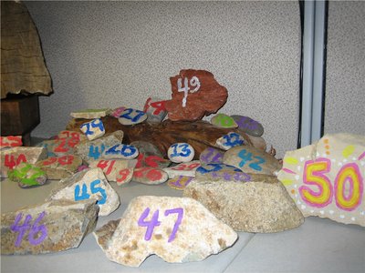 Jane and Julia put this enormous pile of rocks on my desk.